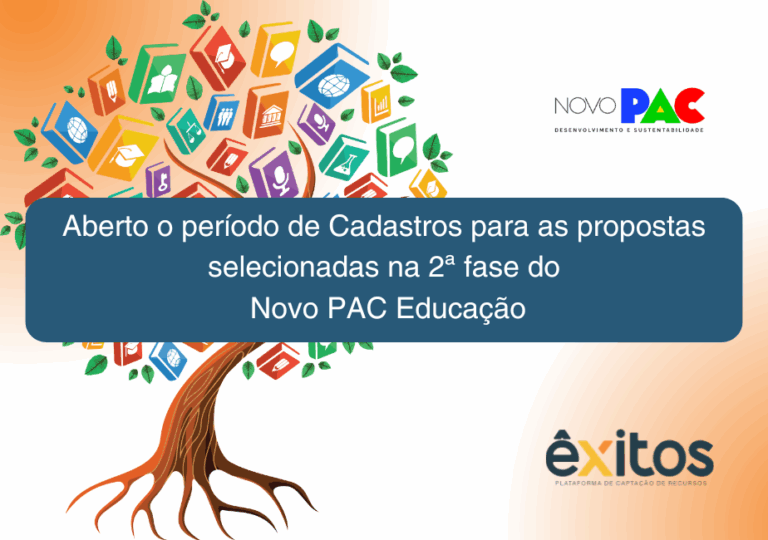 Leia mais sobre o artigo Aberto o período de Cadastros para as propostas selecionadas na 2ª fase do Novo PAC Educação